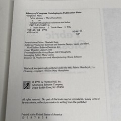Fabric Glossary by Mary Humphries Textile Fibers Reference Guide Comb Bound