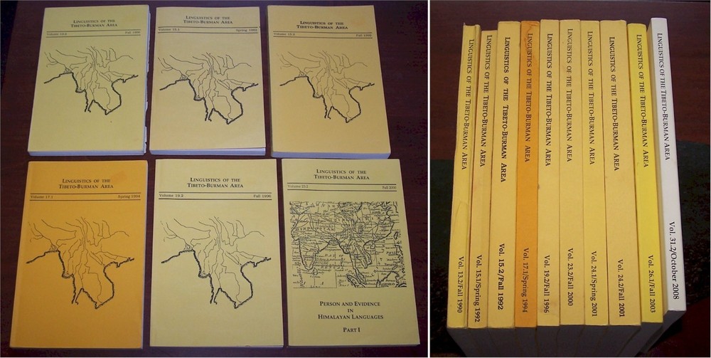 Linguistics of the Tibeto-Burman Area – Lot of 10 Volumes 1990-2008