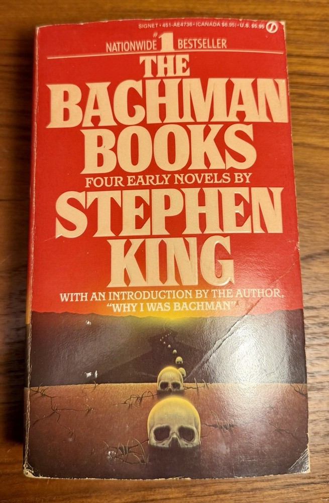 The Bachman Books Stephen King 1986 1st Signet Ed. PB Long Walk,Rage,Roadwork VG
