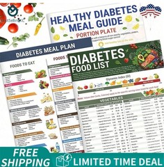3PCS Diabetes Food List Chart and Meal Planner for Diabetics Type 3 Diabetes Die