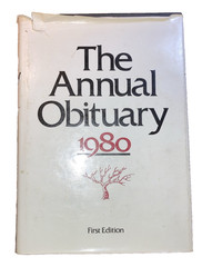The Annual Obituary 1980 First Edition Hardcover St. Martin’s Press w DJ 874 pgs