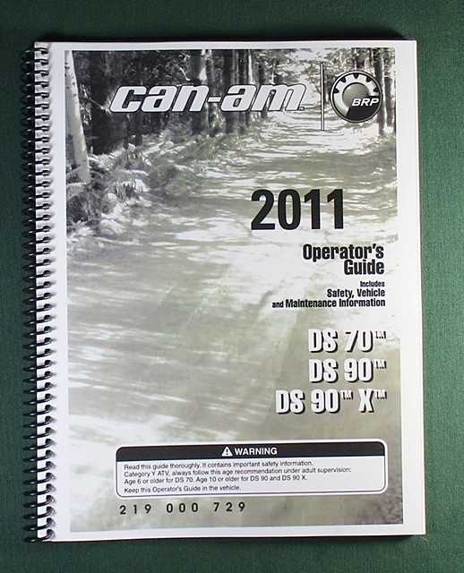 2011 Can-Am DS 70 Owner’s Manual: 144 Pages & Protective Covers