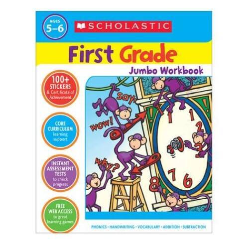 Scholastic First Grade Jumbo Workbook Ages 5-6 – Paperback By Scholastic – GOOD