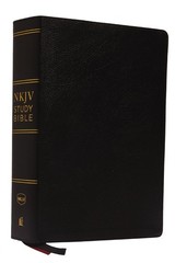 NKJV Study Bible, Premium Bonded Leather, Black, Thumb Indexed, Comfort Print