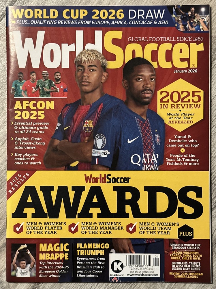 World Soccer Magazine January 2026 AFCON 2025 Result AWARDS