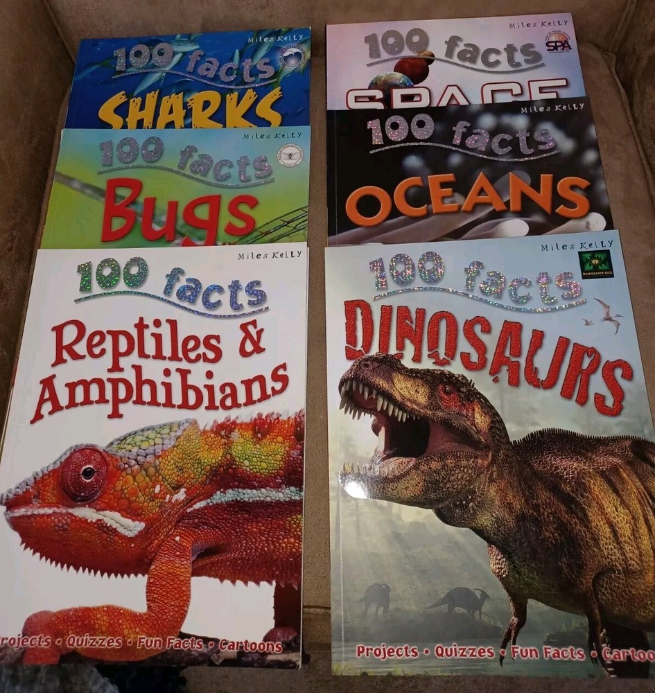 100 Facts Large Picture Book Lot 6 Miles Kelly Ages 7-11 Grades 1-5 Homeschool