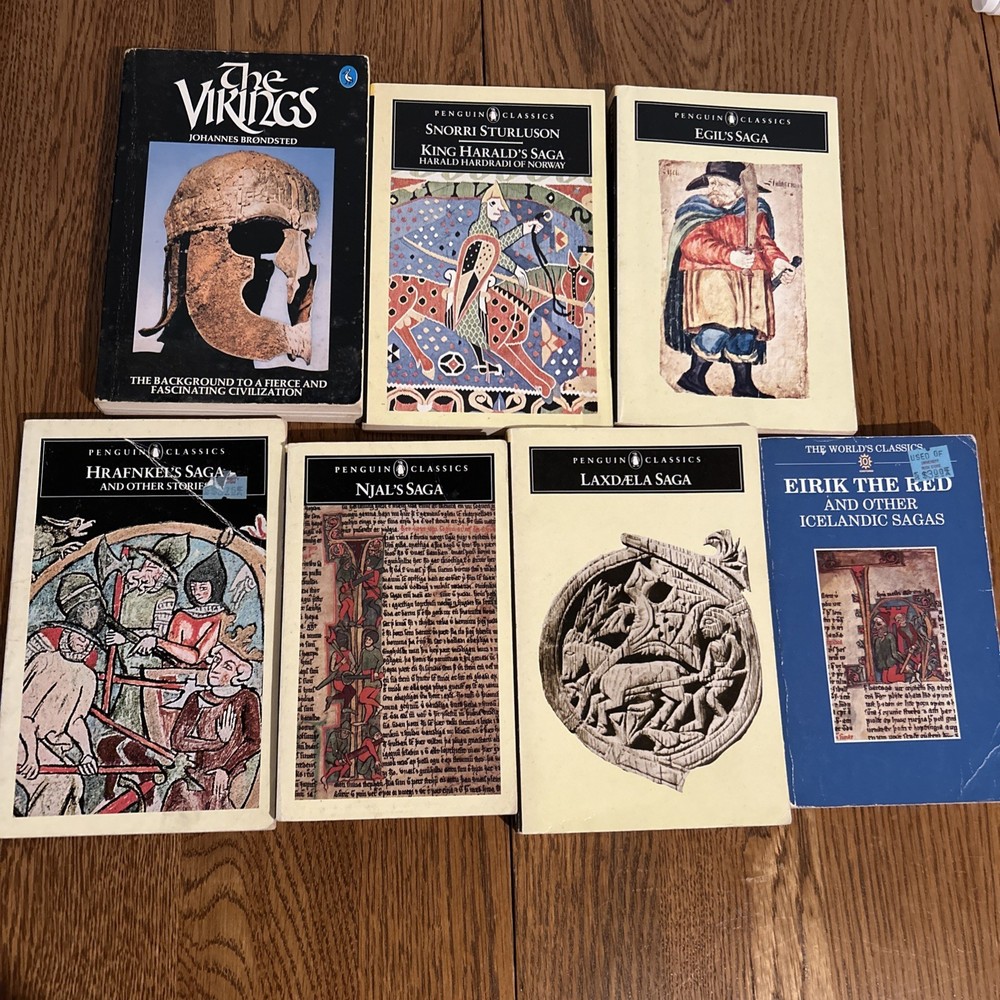 Viking & Icelandic Sagas Book Lot 7 Paperbacks Penguin Classics Njal Egil Eirik