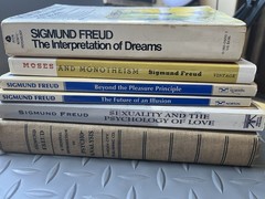 Freud 6 Book Vtg Lot – Psychoanalysis, Love, Pleasure, Illusion, Moses, Dreams