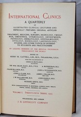 1915 International Clinics Quarterly Clinical Lectures & Articles Volumes 1-4