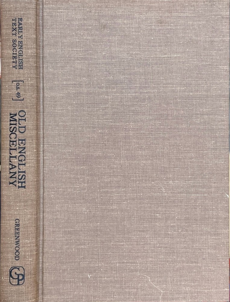 An Old English Miscellany / Richard Morris / Greenwood Press 1969 rpt. [1872] HC