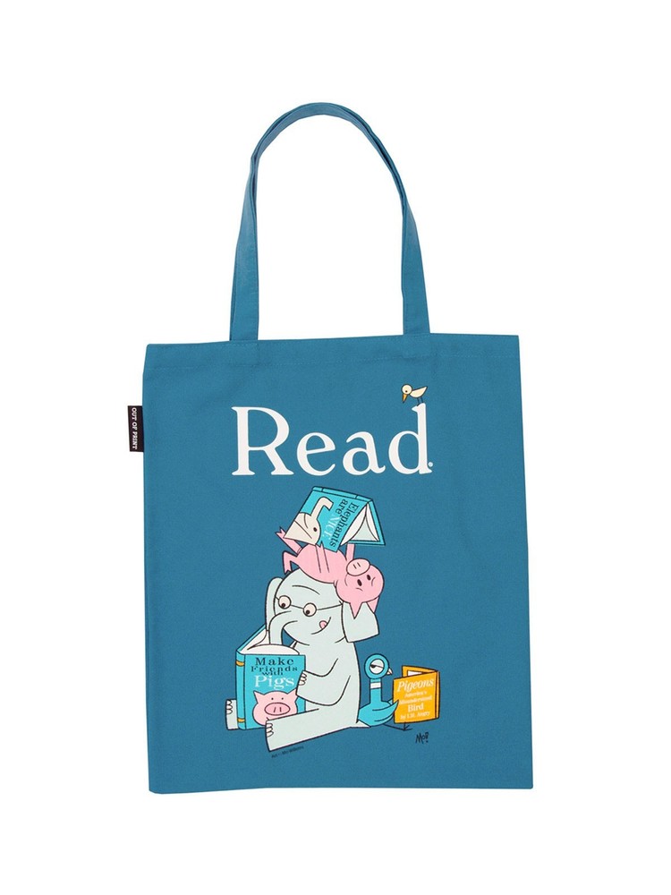 Elephant & Piggie Read Tote Bag 15″ W x 17″ H 100% Cotton Canvas