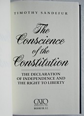 Conscience of the Constitution by Timothy Sandefur HC DJ 2014 Cato Institute