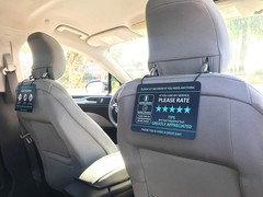 Water-Resistant Rideshare Headrest Signs – Enhance Tips & Maintain Cleanliness