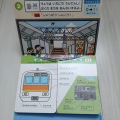 MIKI HOUSE Train Sound Book Kids Toy Voice Button Game Blue 22cm Used