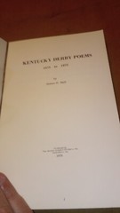 Kentucky Derby Poems 1875 to 1975 by James O. Nall 160 Pages RARE