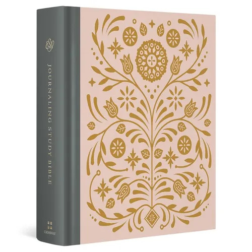 ESV Journaling Study Bible (Cloth Over Board, Blush/Ochre, Floral Design)