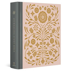 ESV Journaling Study Bible (Cloth Over Board, Blush/Ochre, Floral Design)