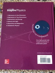 California INSPIRE SCIENCE PHYSICS Student Edition Mcgraw-Hill *NEW 2020! G9-12