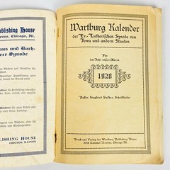 1928 Wartburg Kalender German Edition Book Seminar Dubuque Iowa Vintage