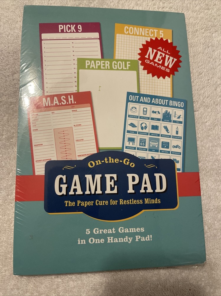 Knock Knock On-The-Go Game Pad Travel Activity Book 6 x 9-inches NEW