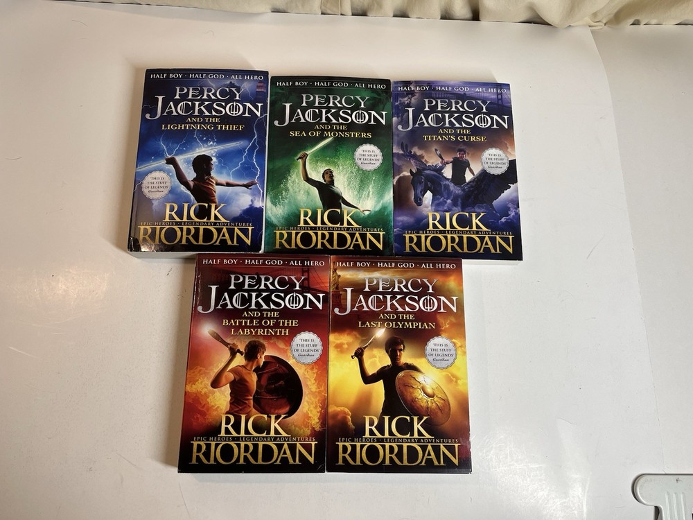 Complete Series Set PERCY JACKSON 1-5 Rick Riordan Paperback Books Epic Heroes
