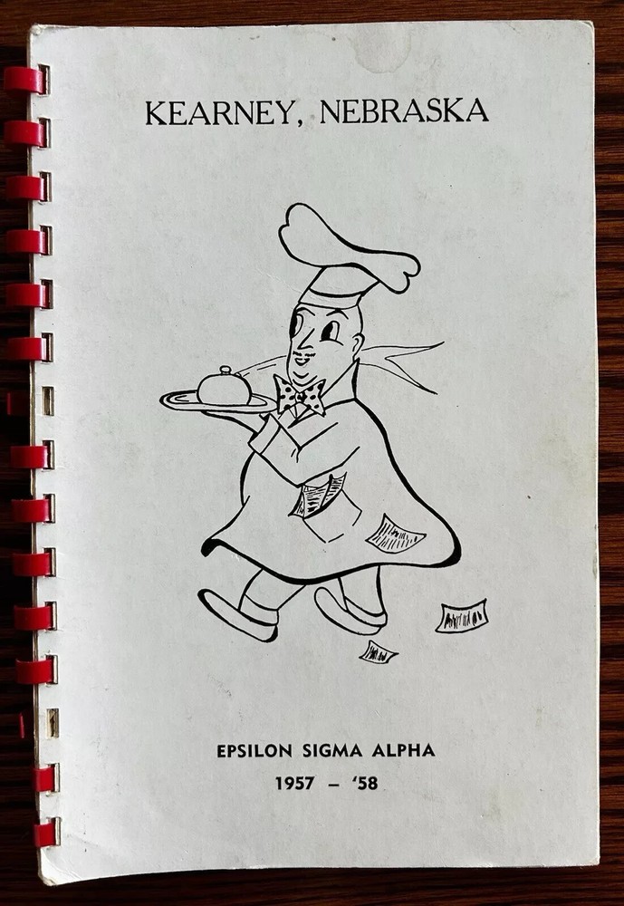 1957 Epsilon Sigma Alpha ESA Sorority Cook Book Kearney Nebraska Vintage