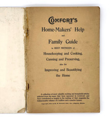 Comfort’s Home Makers Help Family Guide Recipes Vintage Copyright 1919-192 pages