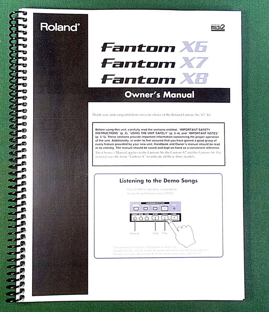 Roland Fantom X6 X7 X8 Owner’s Manual: 348 Pages & Protective Covers!