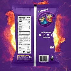 Takis Fuego 17 oz Fiesta Size Bag, Hot Chili Pepper & Lime Rolled Tortilla Chips