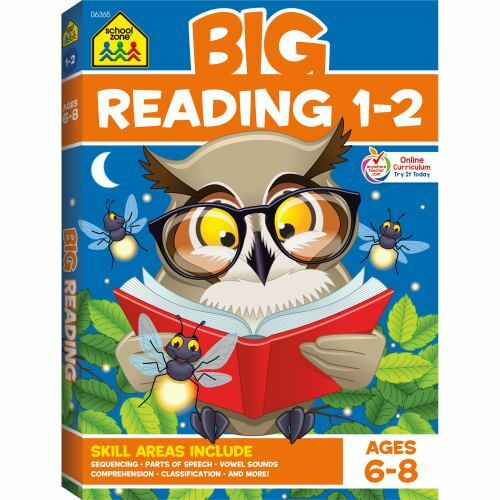 School Zone – Big Reading 1-2 Workbook – Ages 6 to 8, 1st Grade, 2nd Grad – GOOD