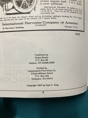 International Harvester McCormick-Deering 1905-1948 Serial Numbers Data A King