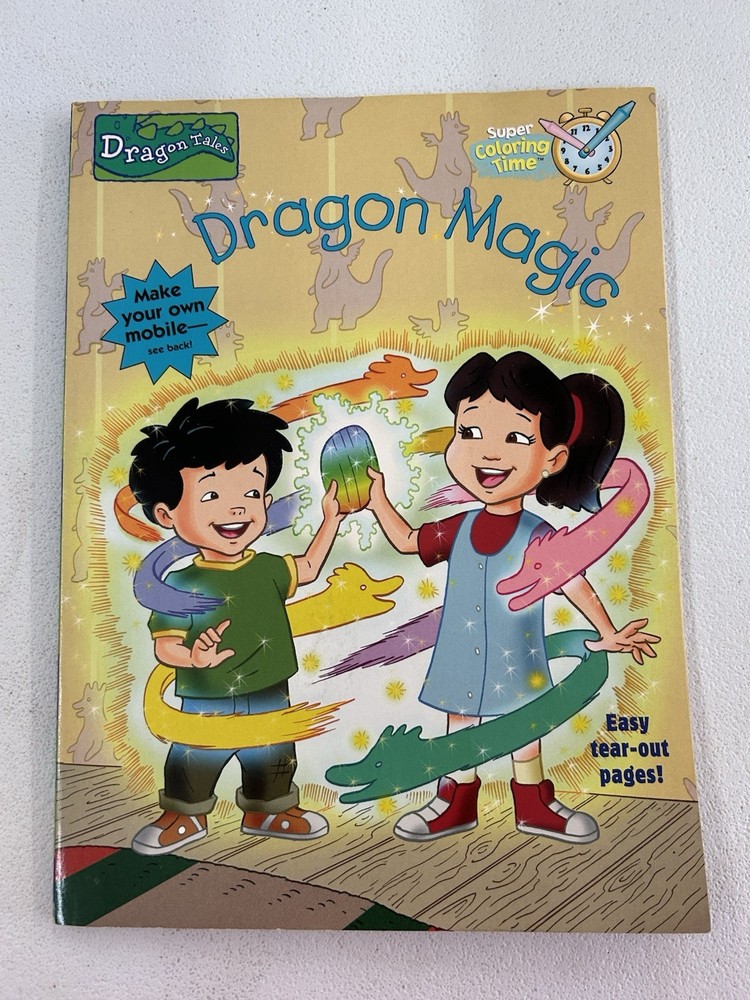 Vintage Dragon Tales Dragon Magic Coloring Activity Book Cut Out Doll Y2K