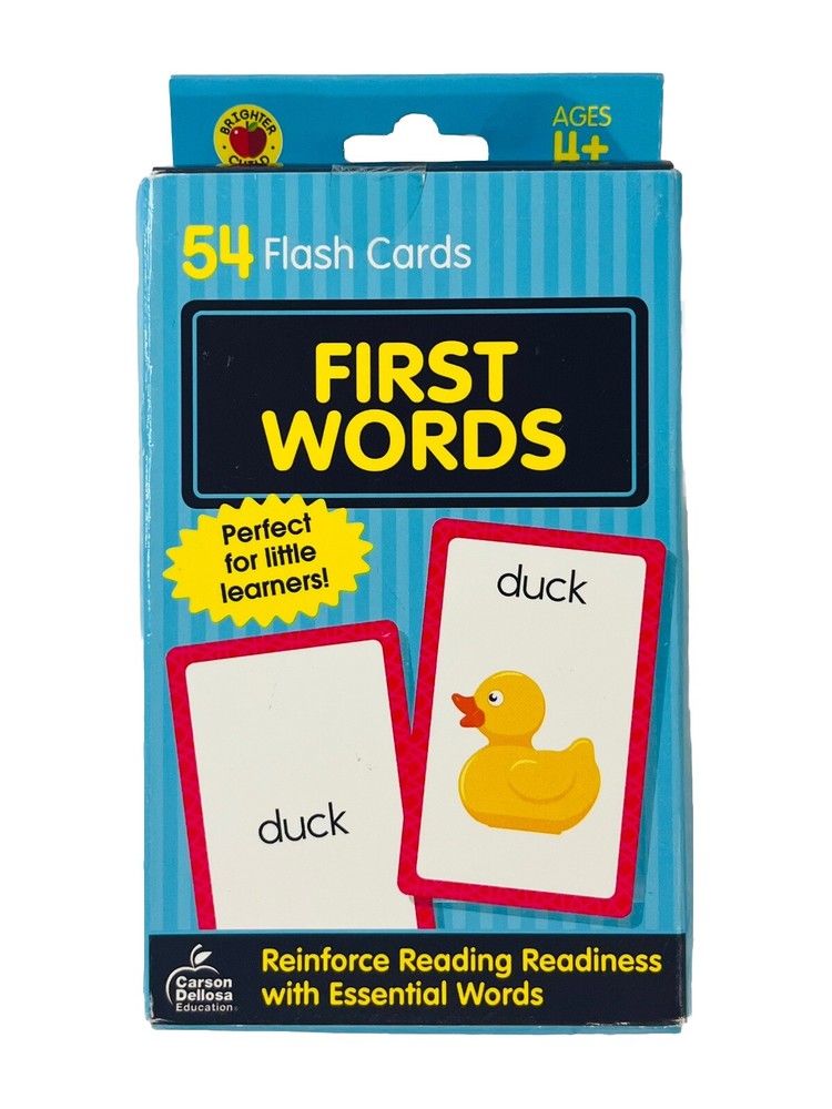 Brighter Child Flash Cards First Words 54 Pack Essential Word Cards Age 4+ New