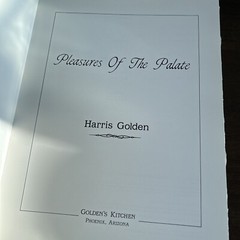 Pleasures Of The Palate by Harris Golden Signed 1989 HB/DJ