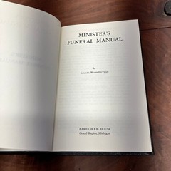 Minister’s Funeral Manual Samuel Ward Hutton 1971 2nd Printing Baker Book