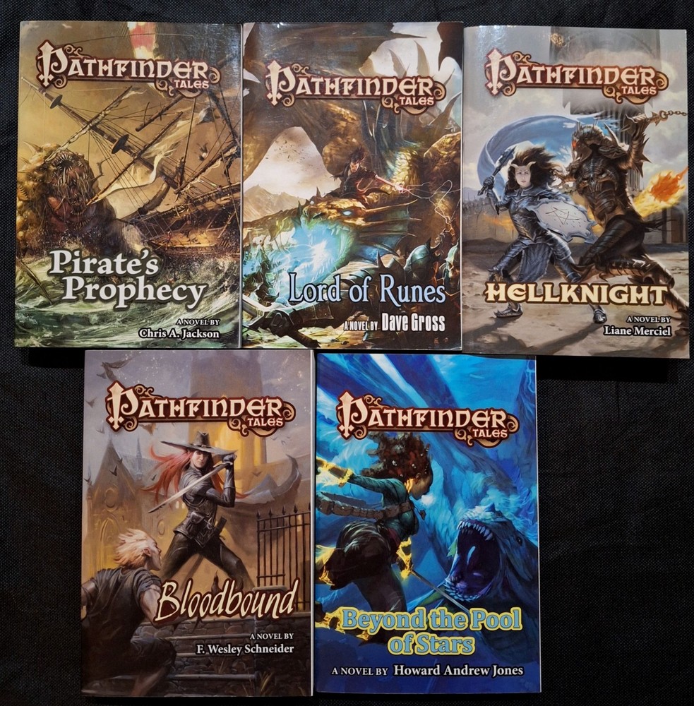Pathfinder Tales lot of 5 paperback novels Paizo unread to VG