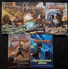 Pathfinder Tales lot of 5 paperback novels Paizo unread to VG