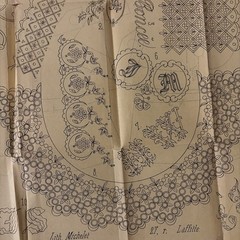 Rare Antique French Embroidery Pattern Sheet – Cendrillon Journal (October 1858)
