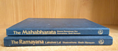 THE RAMAYANA [Lakshmi Lal] + THE MAHABHARATA [Shanta R Rao] HCDJ Illustrated