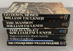 William Faulkner Vintage Paperback Lot 5 Go Down Moses Hamlet Unvanquished