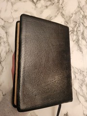 Vintage Holman Holy Bible Black French Morocco Leather Gold Red Letter Regal