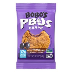 Bobo’S Pb&Js, Peanut Butter Oat Crust with Grape Filling, 5 Pack of 2.1Oz Oat Sn