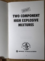 RARE Secret Two component high explosive mixtures Desert Publications 1982 PB