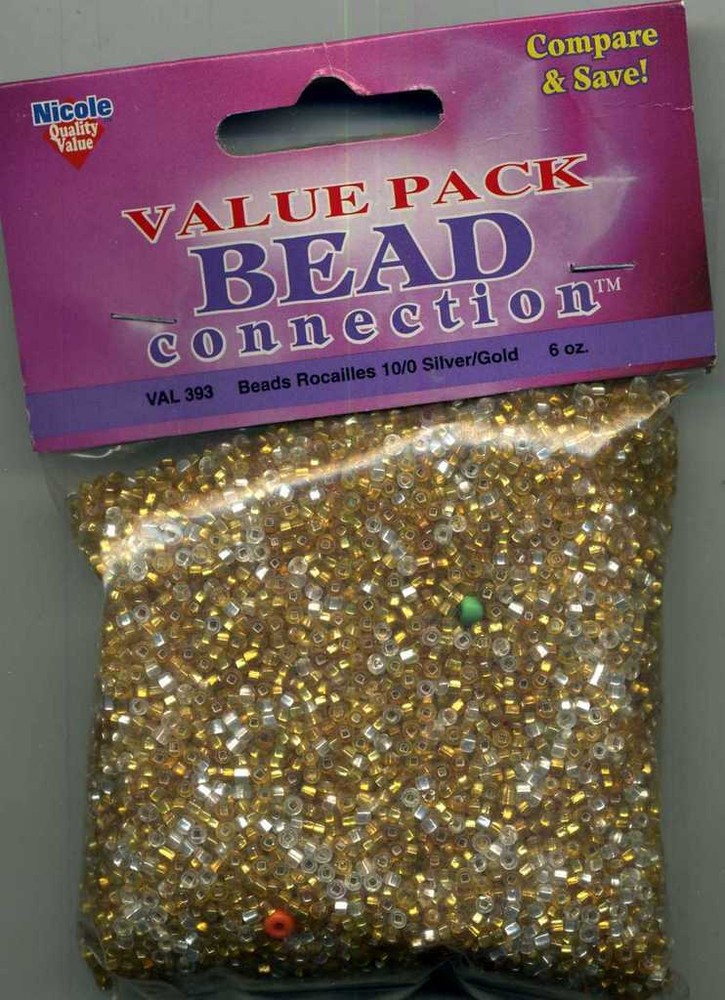 Value Pack Bead Connection Val 393 10/0 Silver/Gold 6 oz.