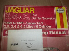 Jaguar XJ6 1968 thru 1976 Series 1, 2 & 3 2.8 ,3.4 &4.2 6-cyl Workshop Manual