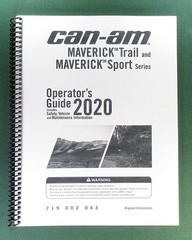 2020 Can-Am Maverick Sport 1000 Owner’s Manual: 187 Pages & Clear Covers