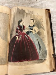 Antique PETERSON’S LADY’S MAGAZINE full year 1863 vol 43 + 44, color B/W plates