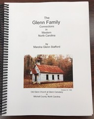 Glenn Family History genealogy book Western North Carolina Mitchell County