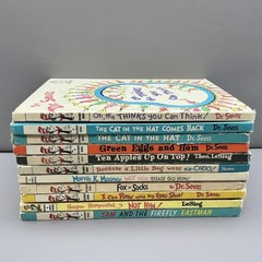 Vintage Dr Seuss Beginner Books 11 HC Lot Cat Hat Green Eggs Random Multicolor