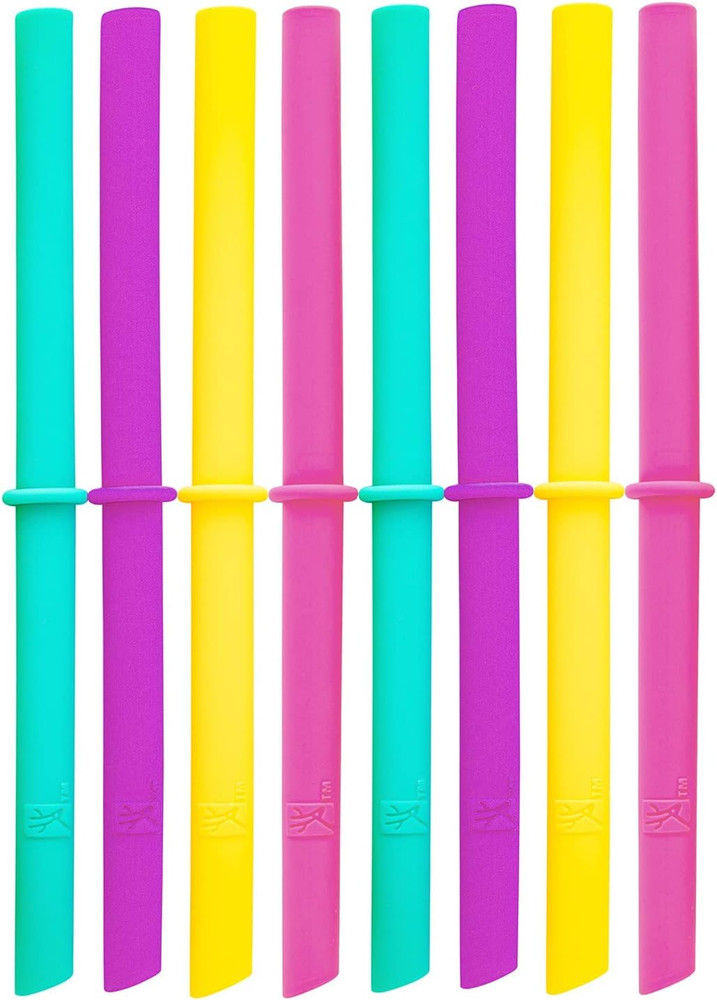 Adult & Kid’s Reusable Silicone Straws with Stopper for 8oz & 10oz Mason Jars or